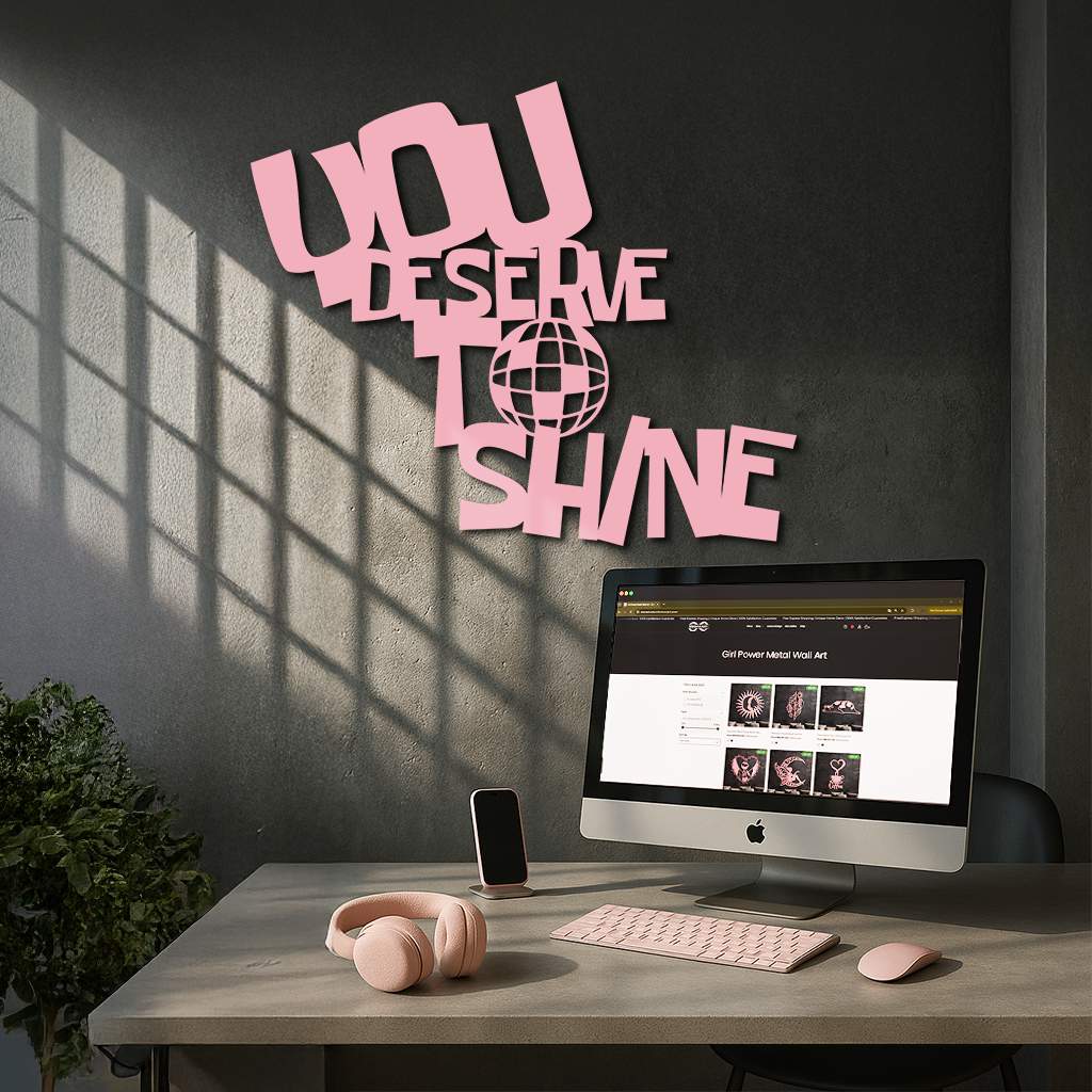 You Deserve to Shine Metal Wall Art – Motivational Disco Ball Design - KAFGP115