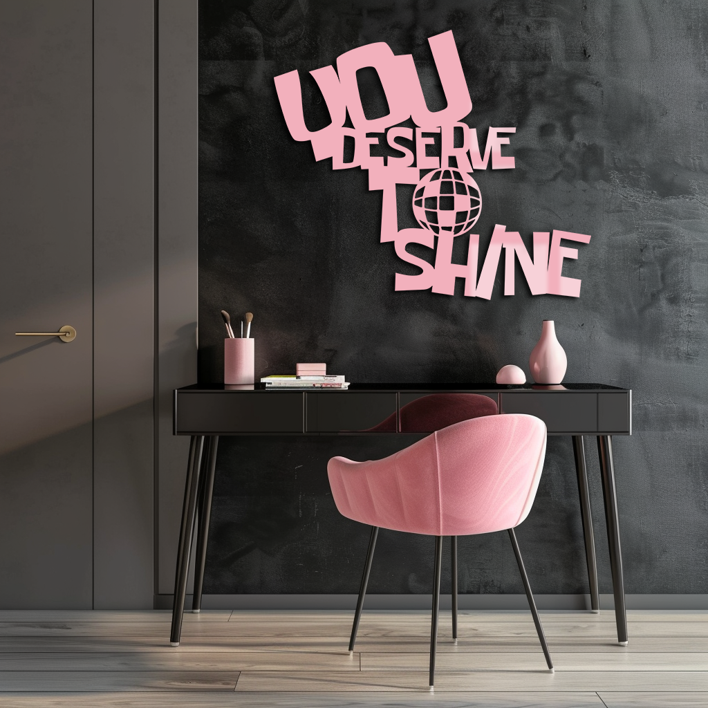 You Deserve to Shine Metal Wall Art – Motivational Disco Ball Design - KAFGP115
