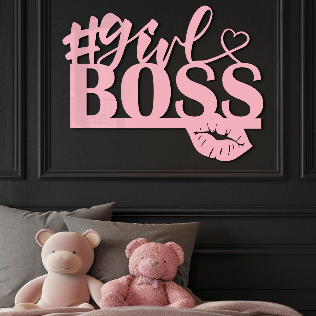 Girl Boss Metal Wall Art – Feminine Power & Modern Decor - KAFGP119