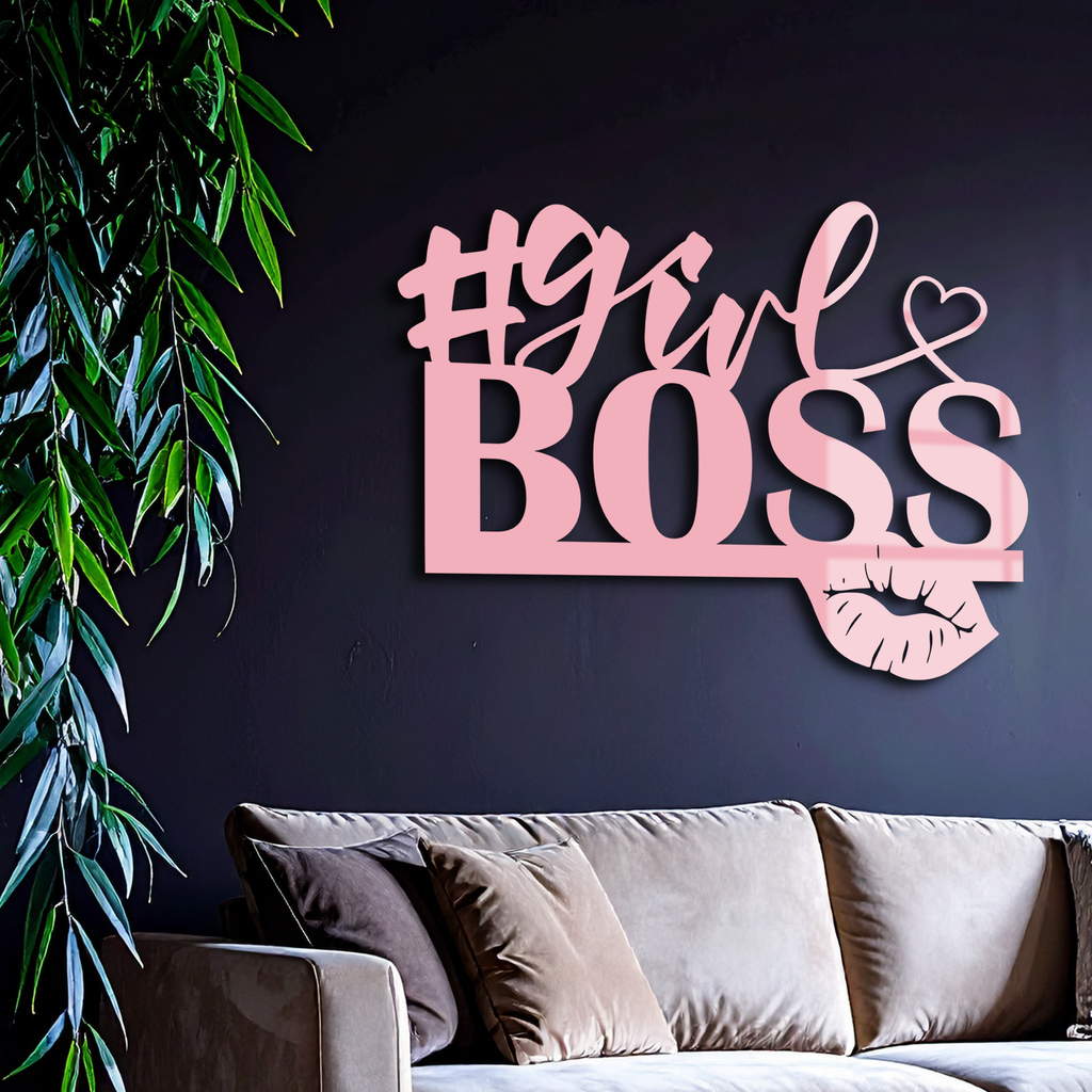Girl Boss Metal Wall Art – Feminine Power & Modern Decor - KAFGP119