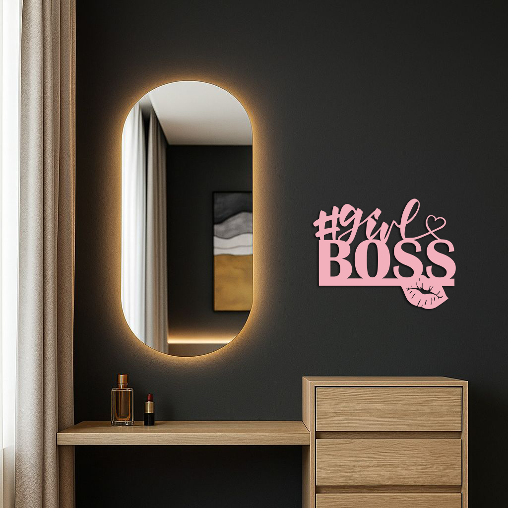 Girl Boss Metal Wall Art – Feminine Power & Modern Decor - KAFGP119