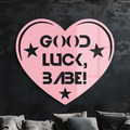 Good Luck Babe Heart Metal Wall Art – Positive Vibes Star Design - KAFGP120