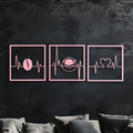 Coffee Heartbeat Metal Wall Art – 3 Panel Espresso Lover Decor - KAFGP128