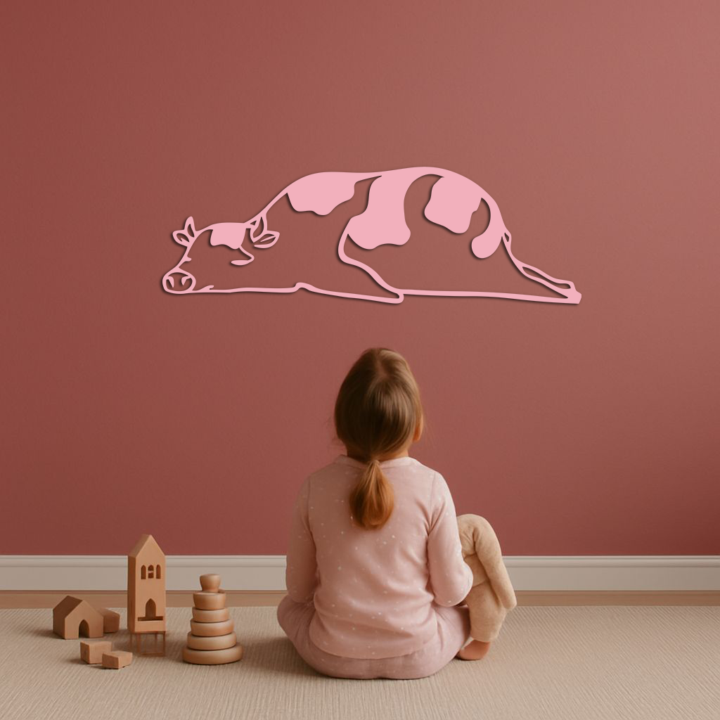 Minimalist Cow Silhouette Metal Wall Art – Farmhouse Animal Decor - KAFGP134