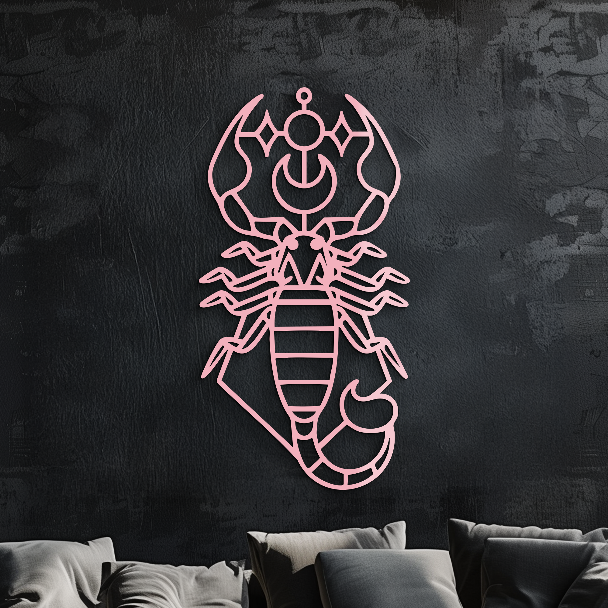 Scorpio Zodiac Metal Wall Art – Geometric Astrology Home Decor - KAFGP145