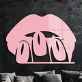 Pink Lips Metal Wall Art – Modern Glam Lip Design - KAFGP153