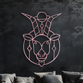 Capricorn Zodiac Metal Wall Art – Geometric Pink Astrology Decor - KAFGP154