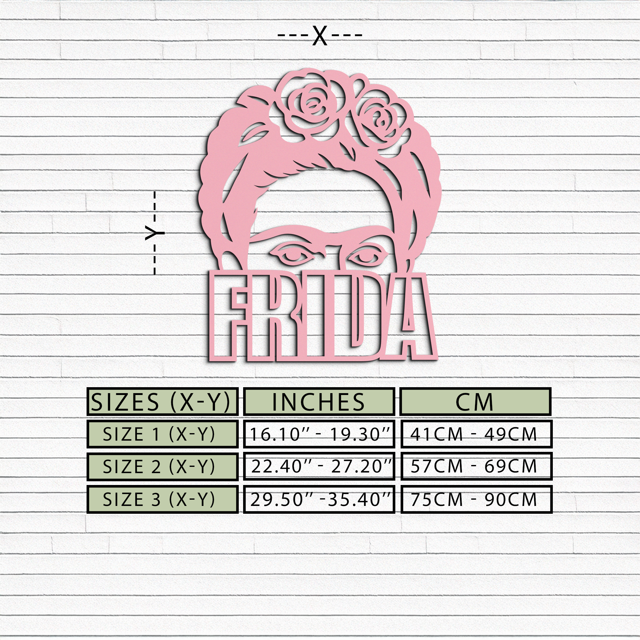Frida Kahlo Portrait Silhouette – Pink Metal Wall Art - KAFGP165