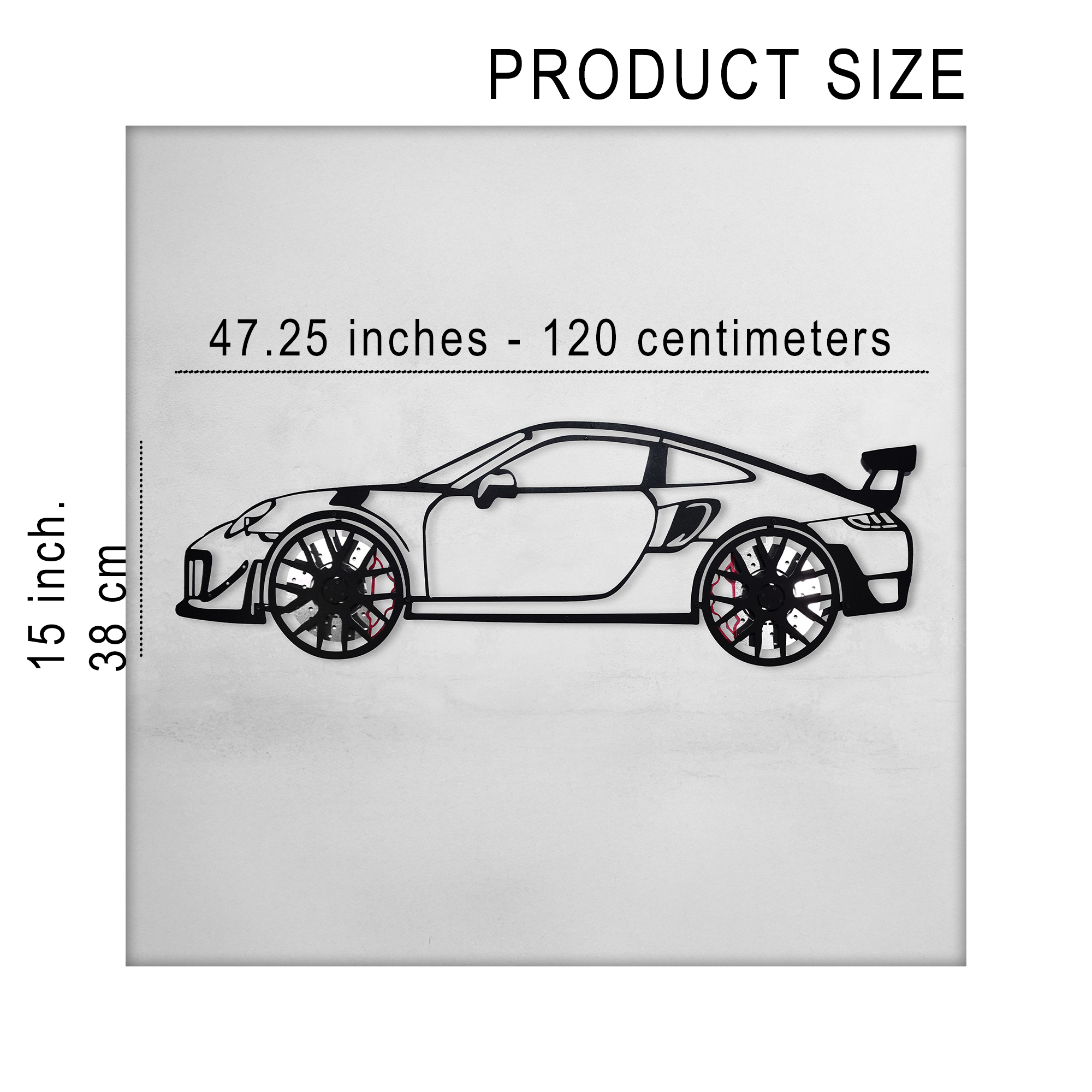 2019 Porsche 911 GT2 RS Wall Art – Steel Cut with Spinning Wheels-KAFMEKA006