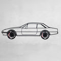 1985 Ferrari 400i Wall Art – Classic Steel Silhouette with Spinning Wheels-KAFMEKA024