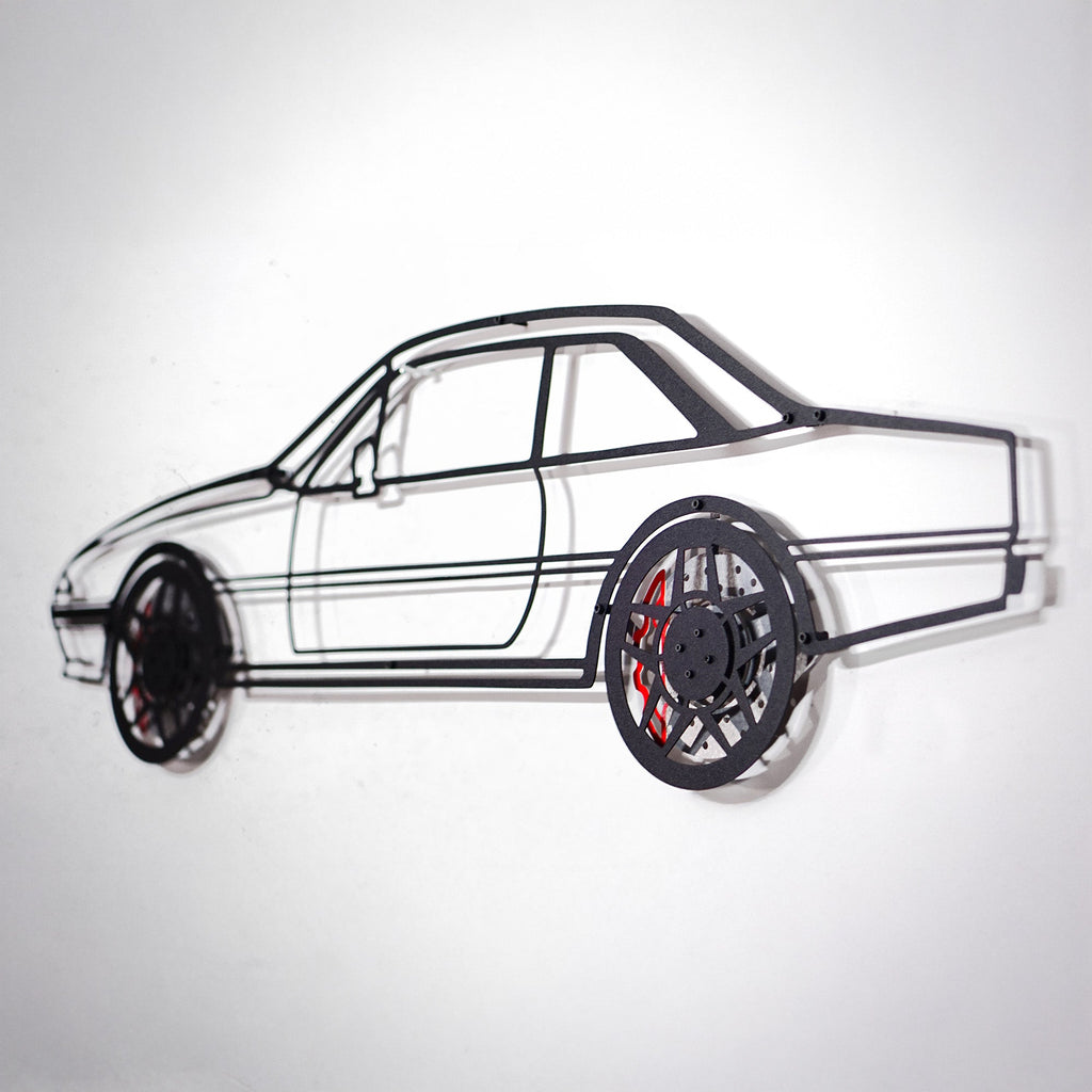 1985 Ferrari 400i Wall Art – Classic Steel Silhouette with Spinning Wheels-KAFMEKA024