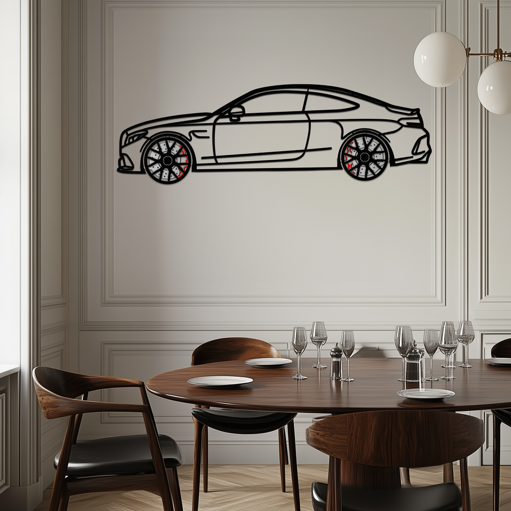 Mercedes C63 AMG Metal Wall Art – Performance Coupe Silhouette with Rotating Wheels 🔥🏁KAFMEKA071