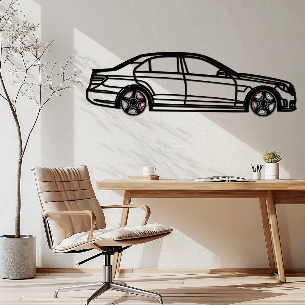 Mercedes E63 AMG Metal Wall Art – Rotating Wheels • Luxury Car Silhouette • Perfect Gift for Mercedes Lovers- KAFMEKA079