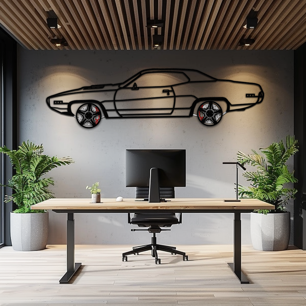 1971 Road Runner Side Profile Metal Wall Art – Classic Muscle Car Silhouette with Rotating Wheels | Garage & Office Decor Gift-KAFMEKA087