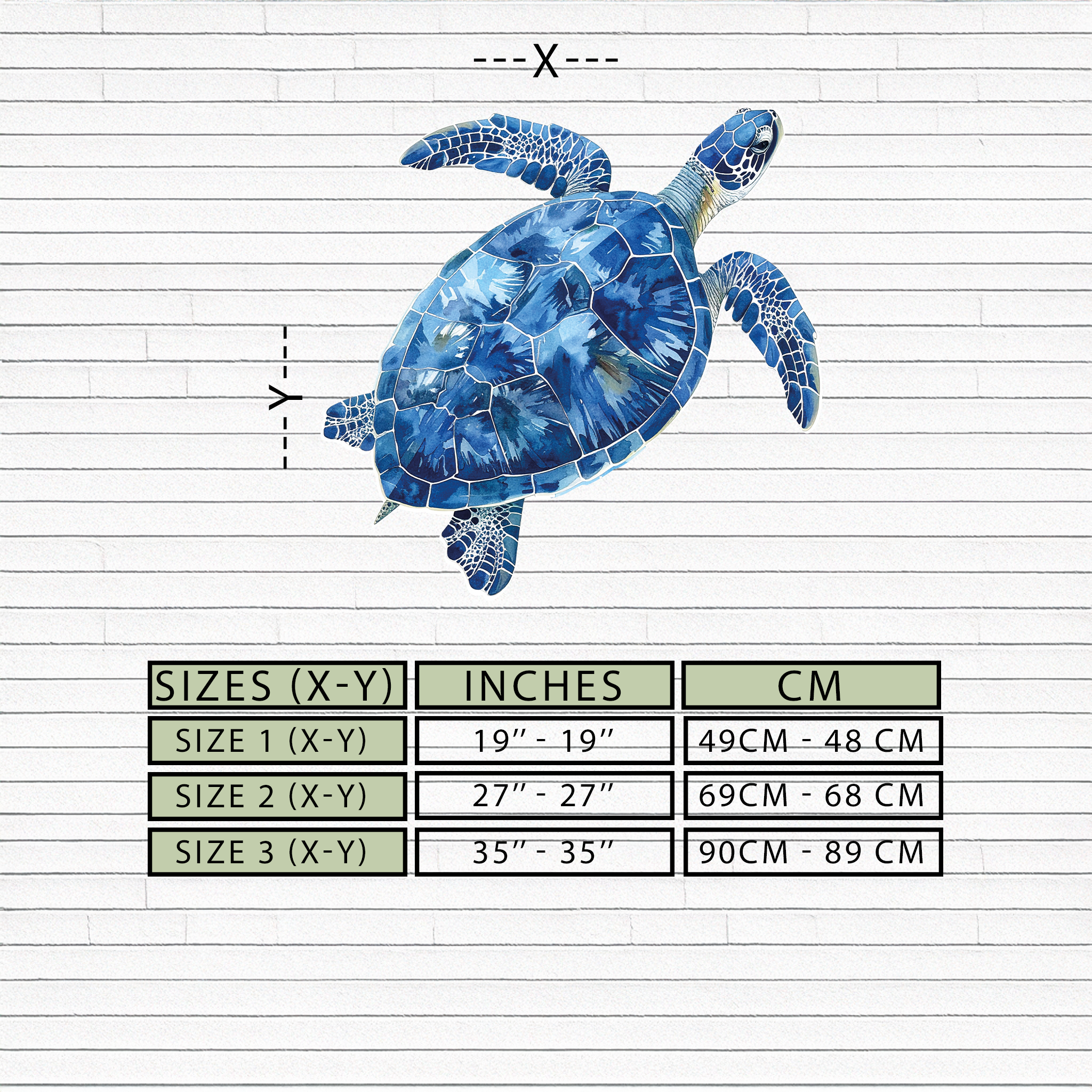 Blue Mosaic Sea Turtle Metal Wall Art – Ocean UV Decor-KAFUVM007