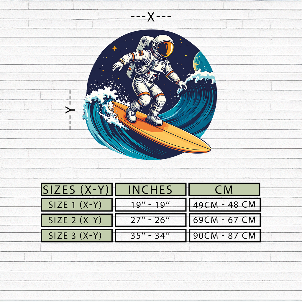 Astronaut Surfing Metal Wall Art – Space Wave UV Printed Decor-KAFUVM010