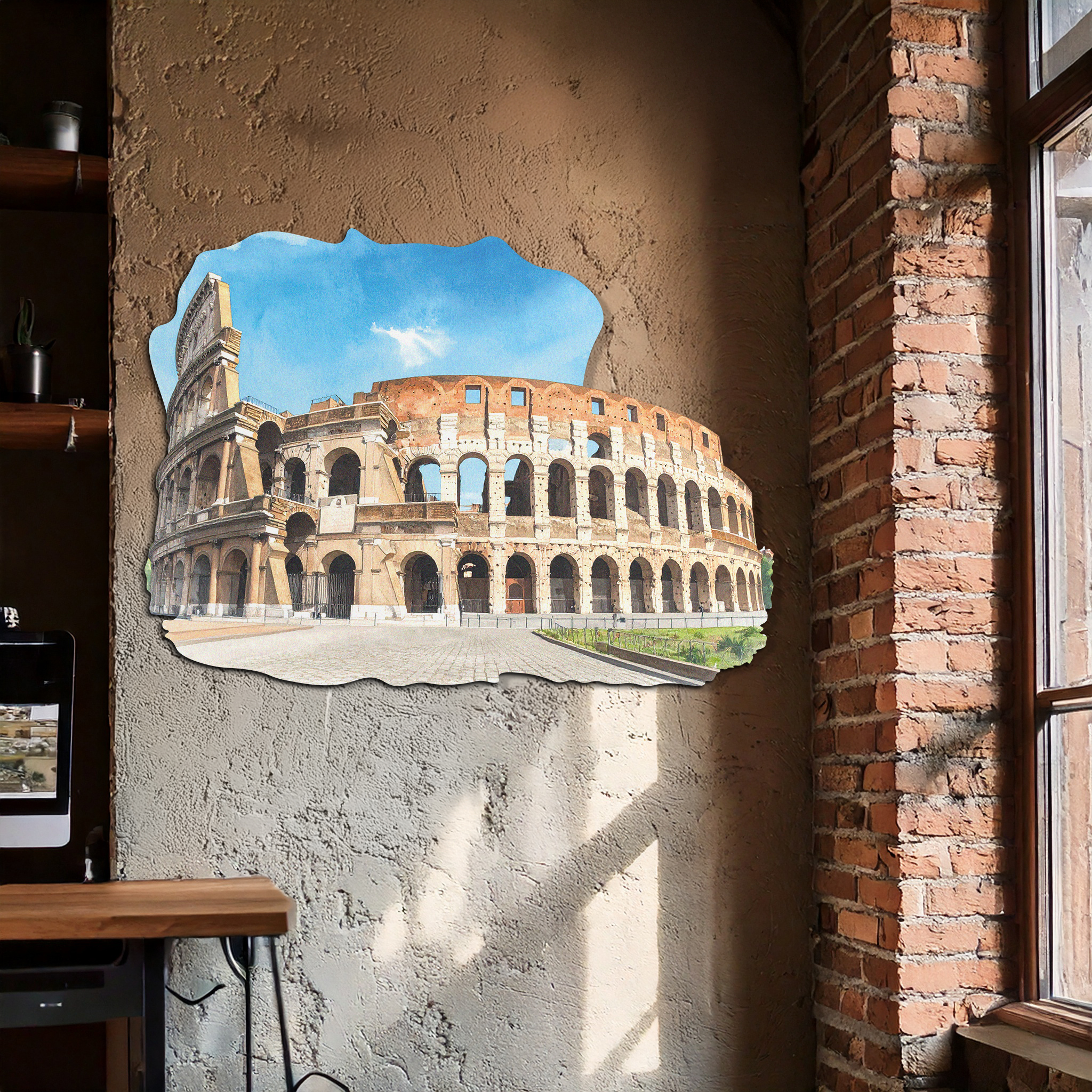 Colosseum Metal Wall Art – Ancient Rome Landmark Decor-KAFUVM023