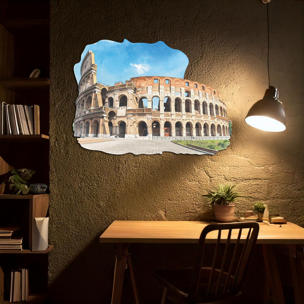 Colosseum Metal Wall Art – Ancient Rome Landmark Decor-KAFUVM023