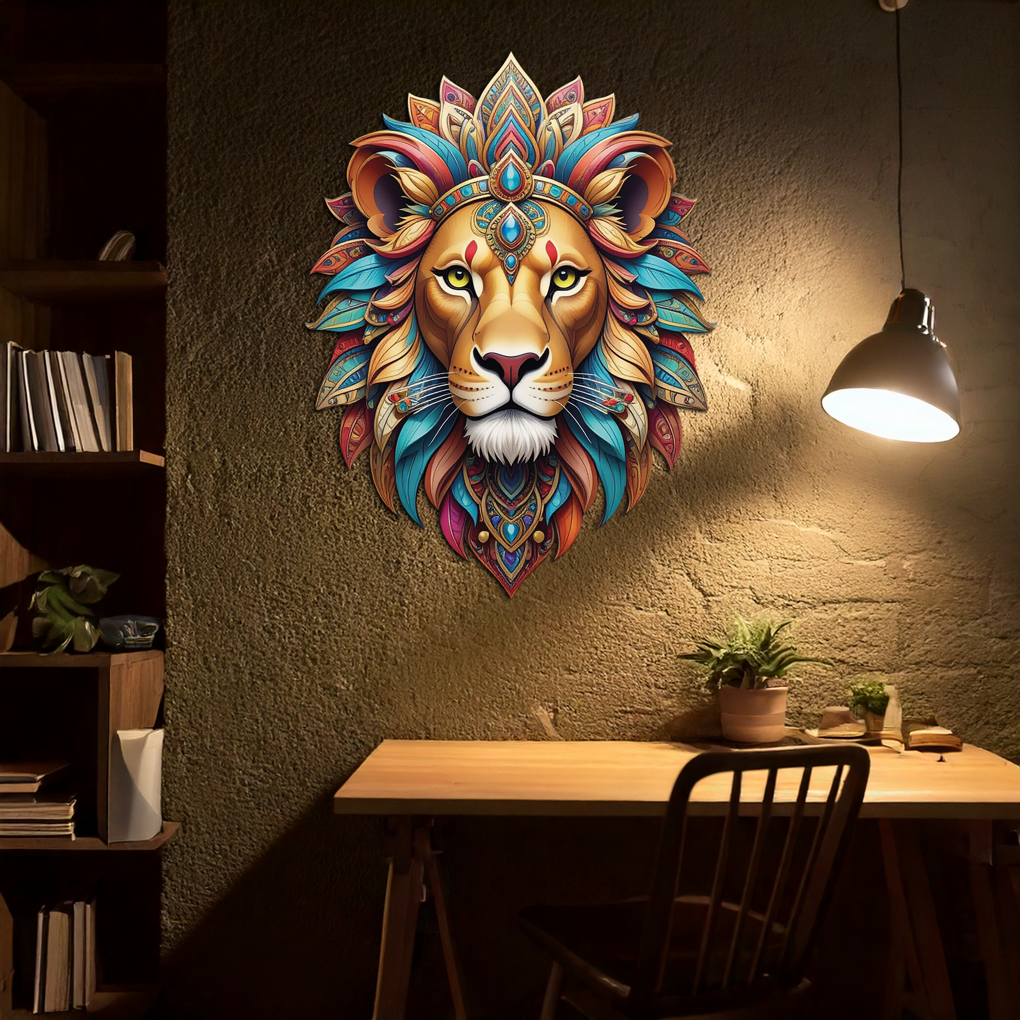 Regal Lion Metal Wall Art – Tribal Vibes, Fierce Style-KAFUVM029