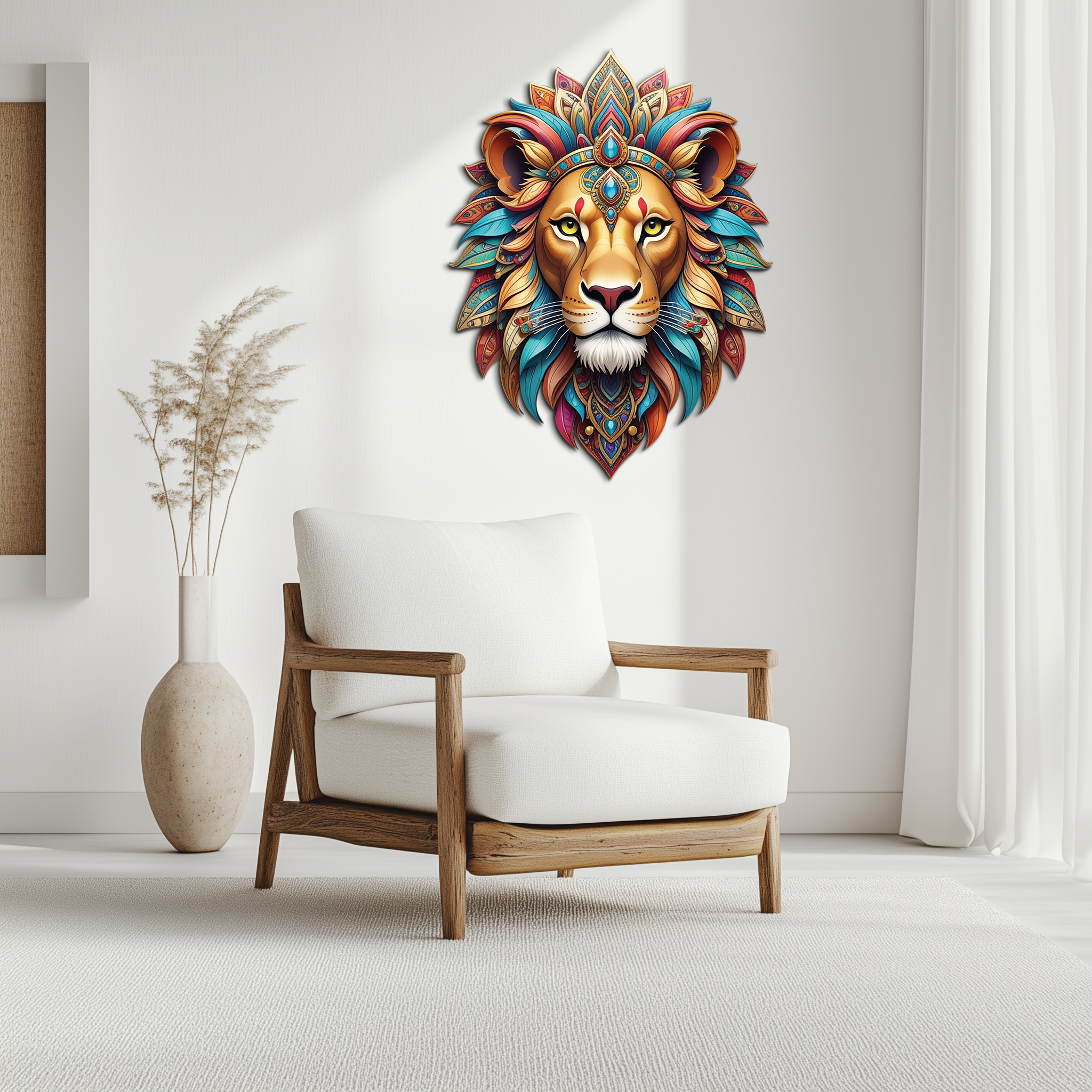 Regal Lion Metal Wall Art – Tribal Vibes, Fierce Style-KAFUVM029