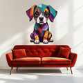 Geometric Puppy Metal Wall Art – Color Pop Dog Decor-KAFUVM039