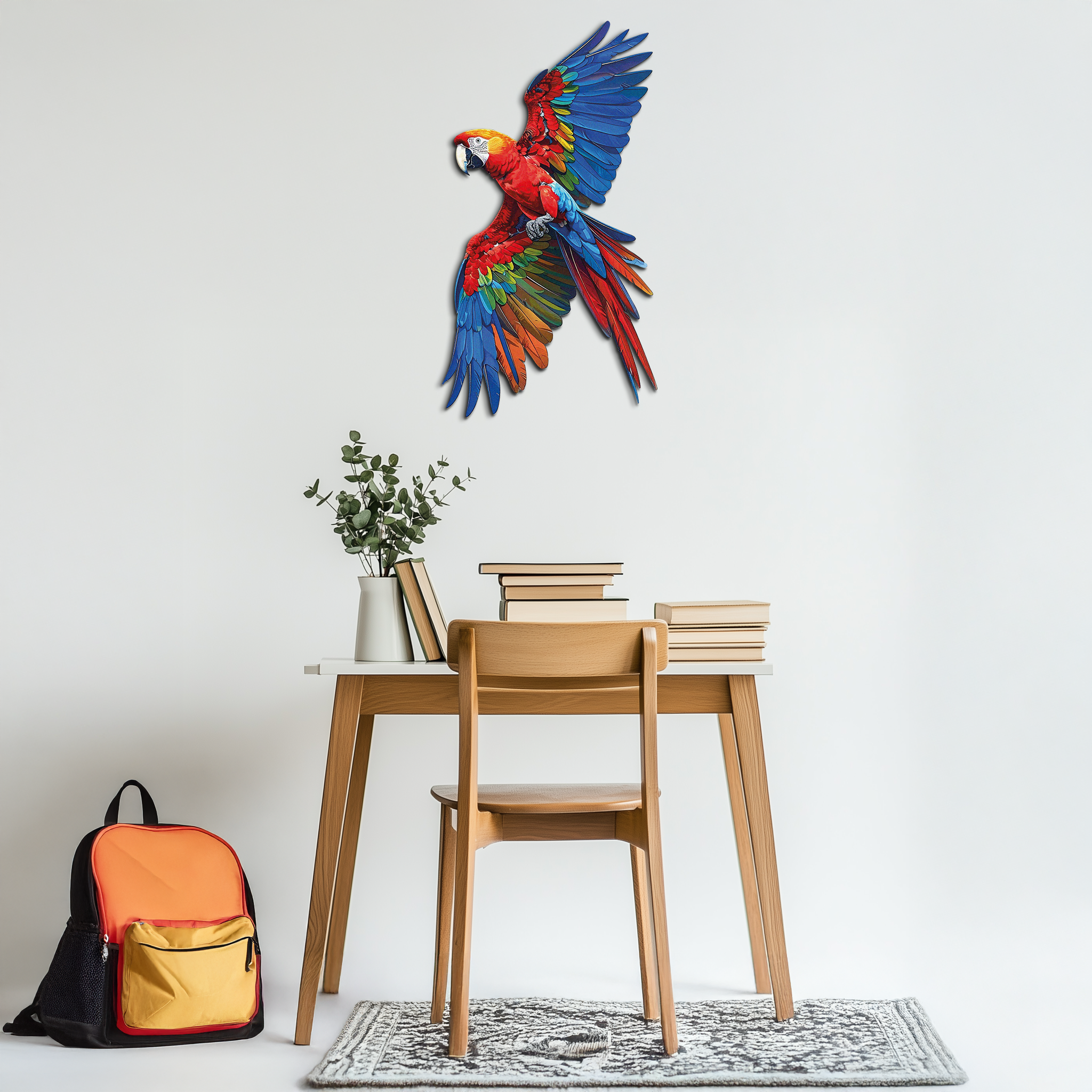 Colorful Parrot Metal Wall Art – Tropical Bird Decor-KAFUVM041