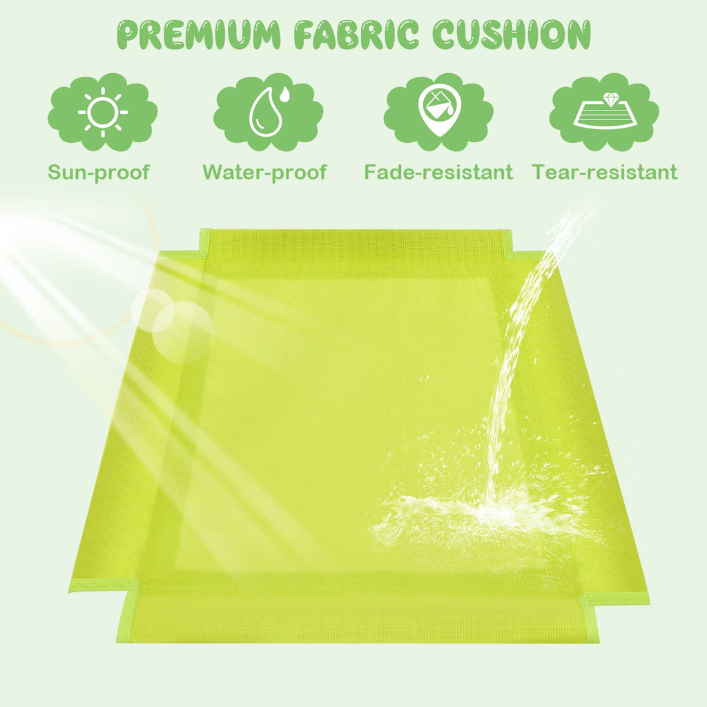 Kids Climbing Dome with Slide and Fabric Cushion for Garden Yard-Green