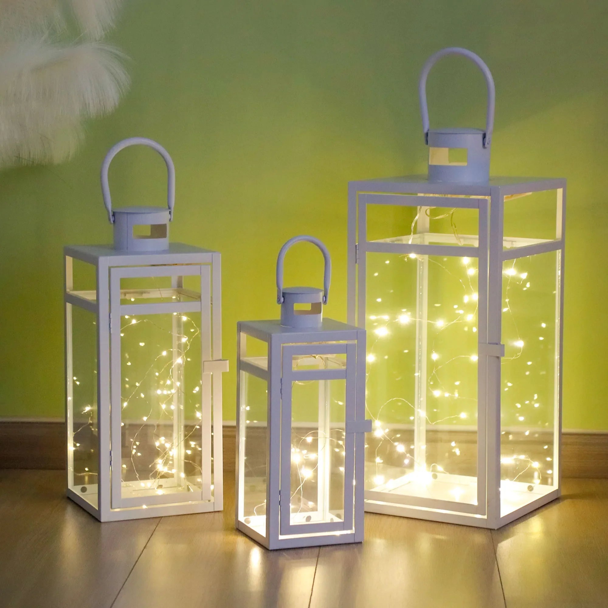 Set of 3 Metal Candle Lantern-12/15/19"