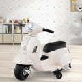 Kids Ride on Motorcycle Licensed Vespa with LED Headlight and Horn Sound-White