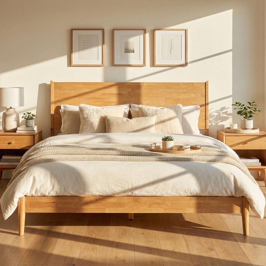 Acacia Haven Deluxe Wood Platform Bed Frame for Ultimate Comfort and Style