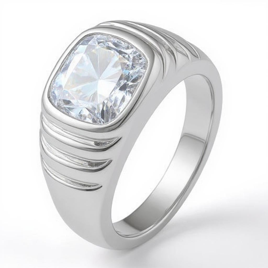 "Never Forgotten" Cushion Cut Cremation Ring (For Men) 12x10mm