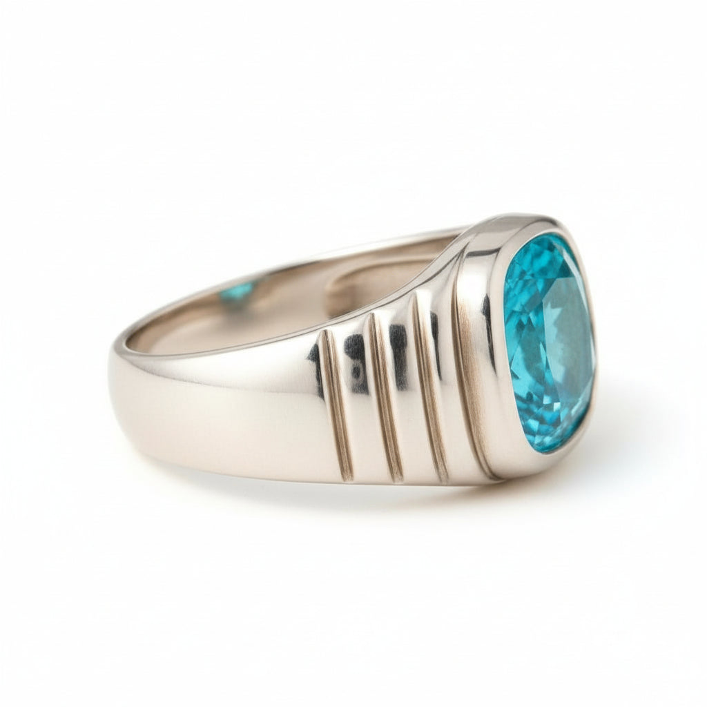 "Never Forgotten" Cushion Cut Cremation Ring (For Men) 12x10mm