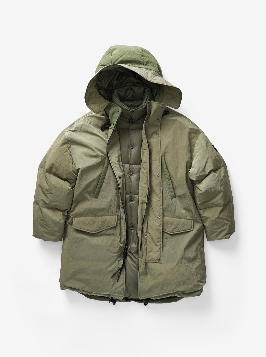 Long Down Puffer - Stone Green