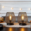 Set of 2- 6.5''H Metal Table Lamps (Brown)