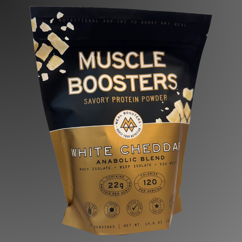 Muscle Boosters White Cheddar - Organic Grass-Fed Whey Protein Isolate Blend: 15-Serving Bag
