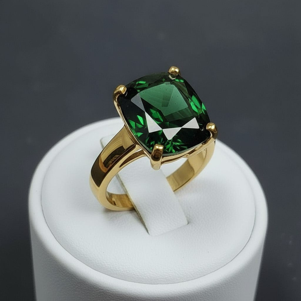 "Never Forgotten" Cushion Cut Cremation Ring Large 12x10mm