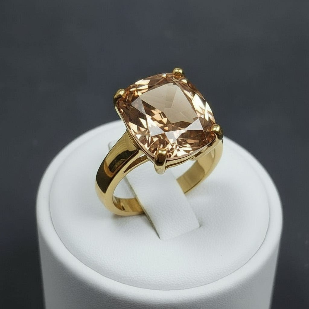 "Never Forgotten" Cushion Cut Cremation Ring Large 12x10mm