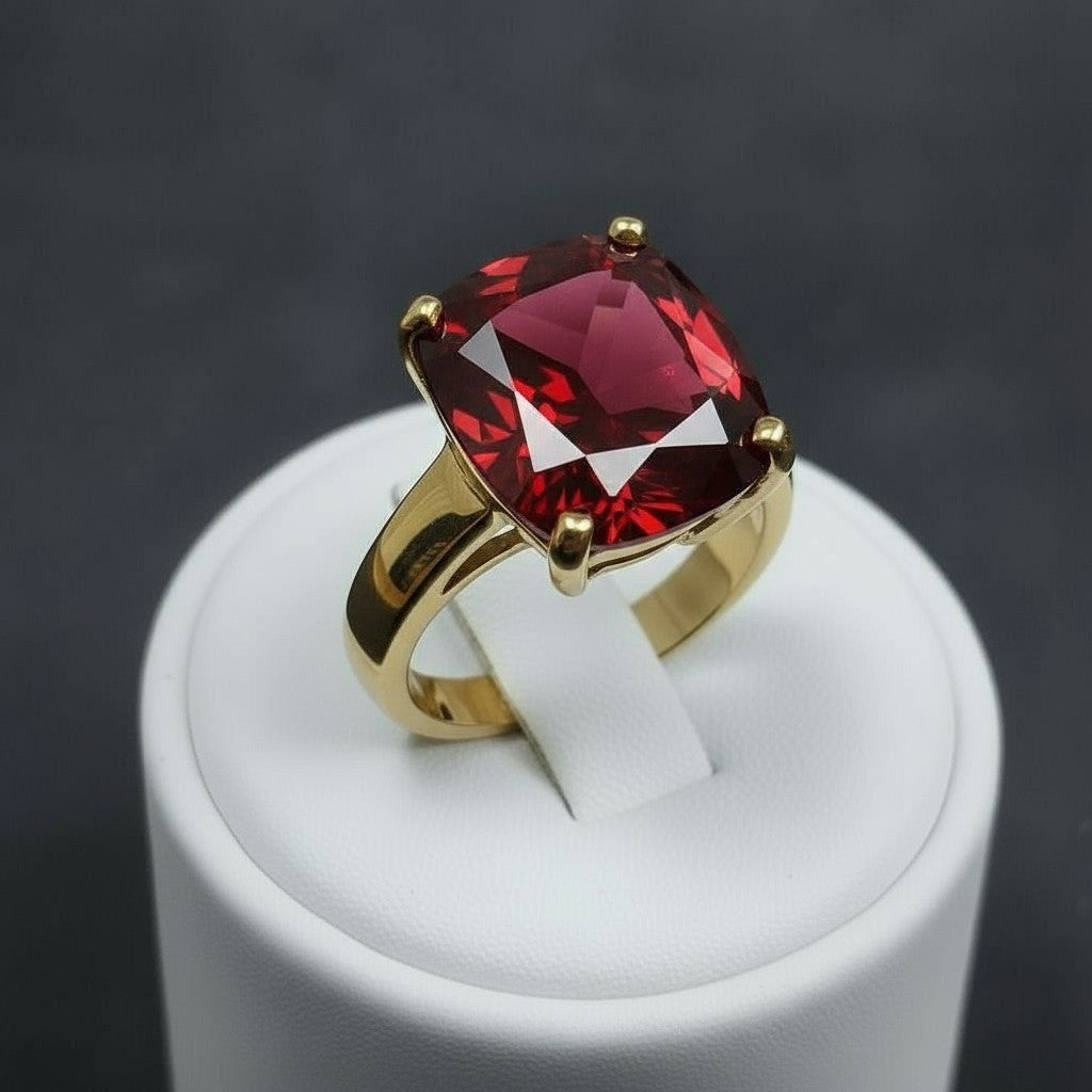 "Never Forgotten" Cushion Cut Cremation Ring Large 12x10mm