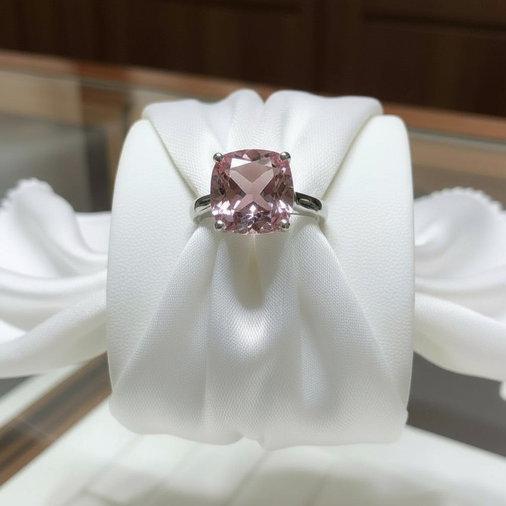"Never Forgotten" Cushion Cut Cremation Ring Small 6x6mm