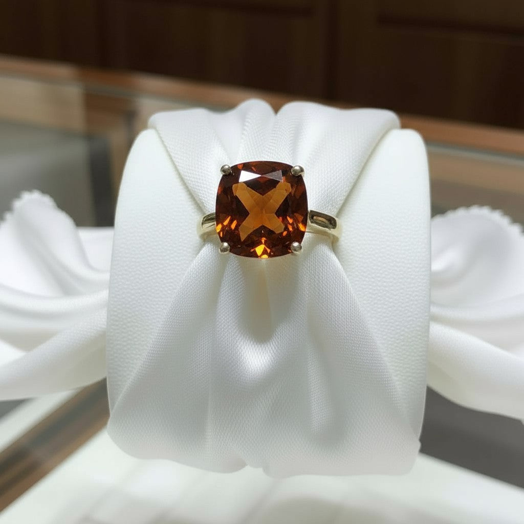 "Never Forgotten" Cushion Cut Cremation Ring Small 6x6mm