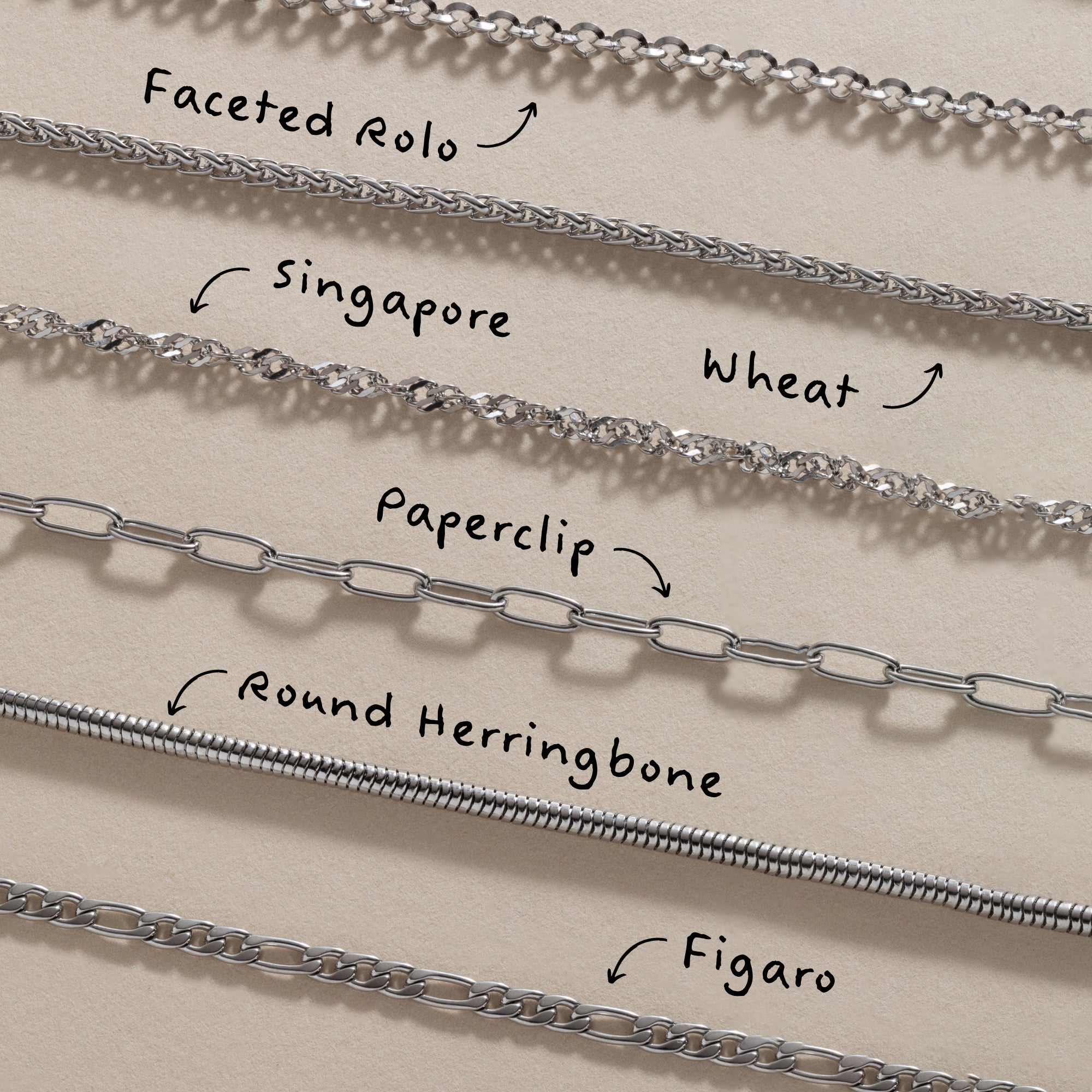 Faceted Rolo Charm & Layering Necklace