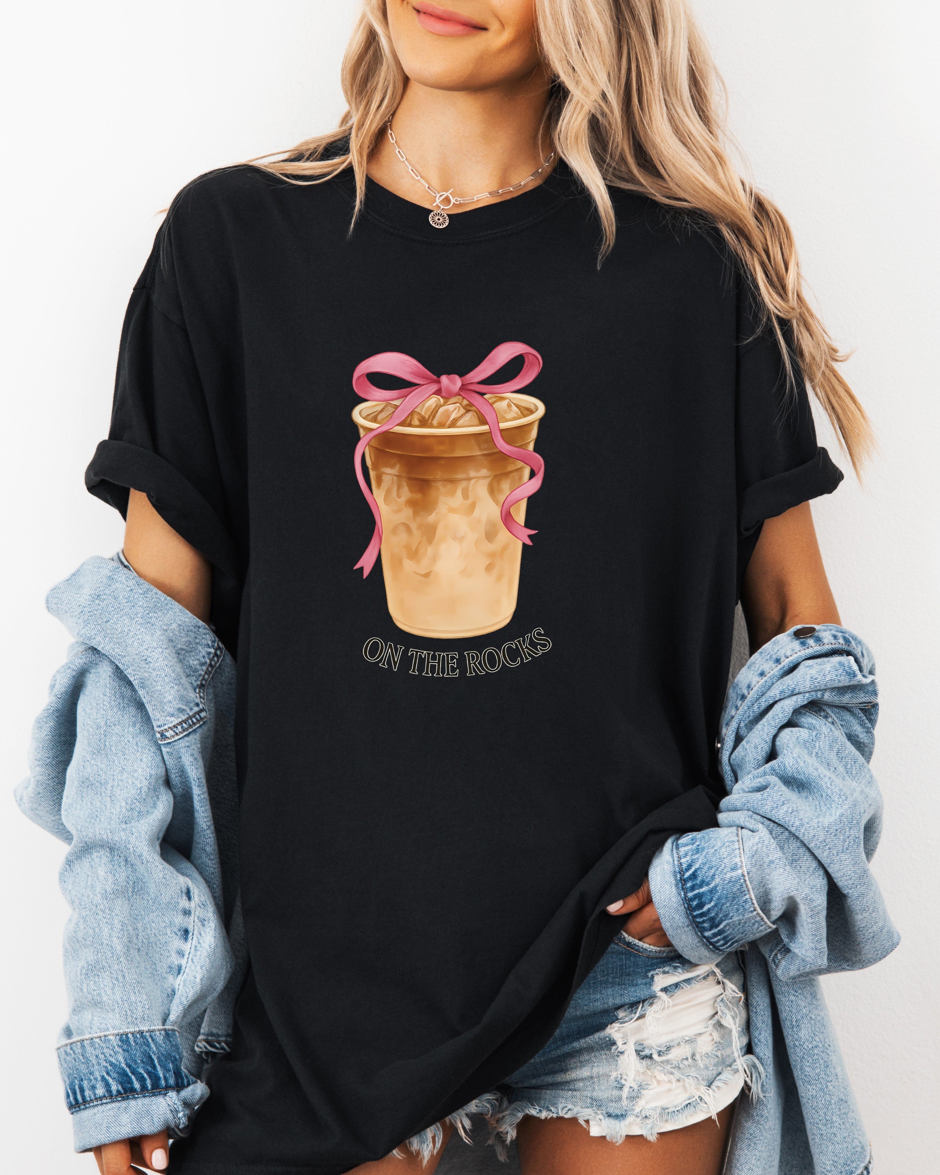 On the Rocks Iced Latte Comfort Colors Garment-Dyed T-Shirt – Coffee Lover Graphic Tee