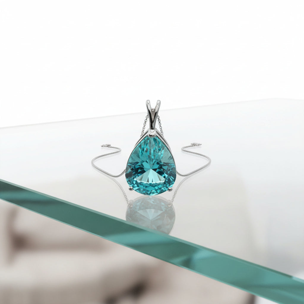 "Peaceful Memories" Pear Cut Cremation Pendant Large 16x12mm
