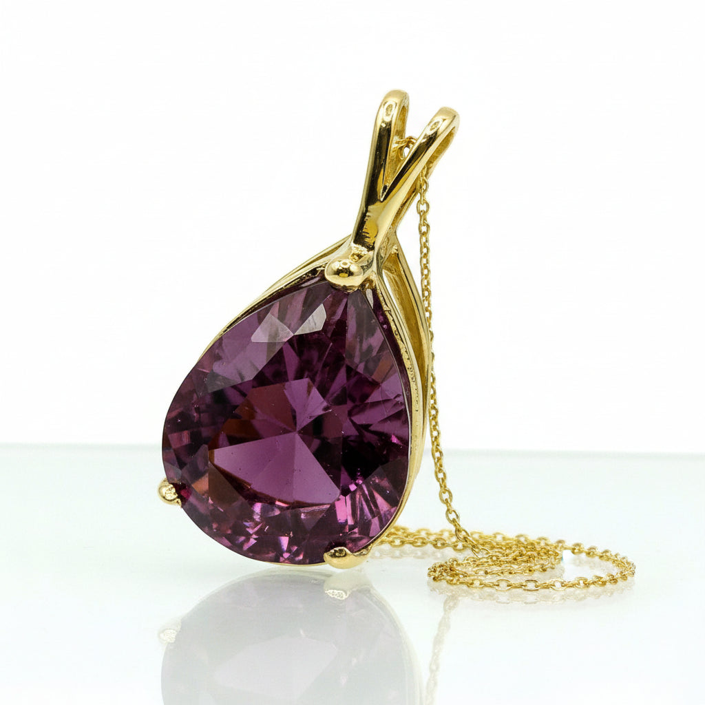 "Peaceful Memories" Pear Cut Cremation Pendant Large 16x12mm