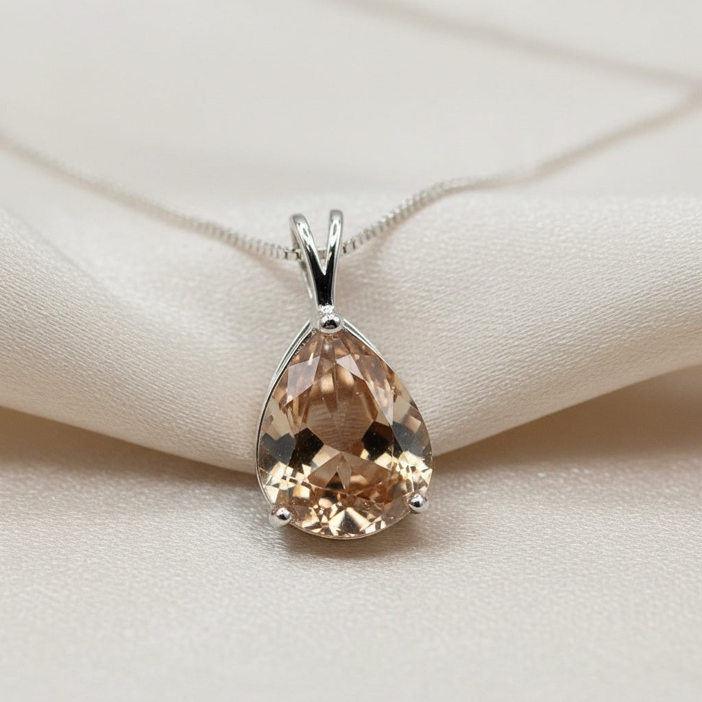 "Peaceful Memories" Pear Cut Cremation Pendant Large 16x12mm