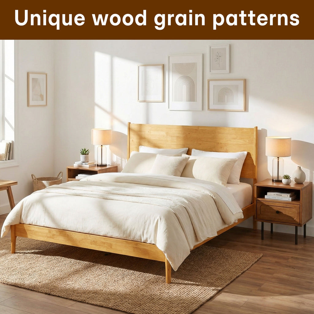 Acacia Haven Deluxe Wood Platform Bed Frame for Ultimate Comfort and Style