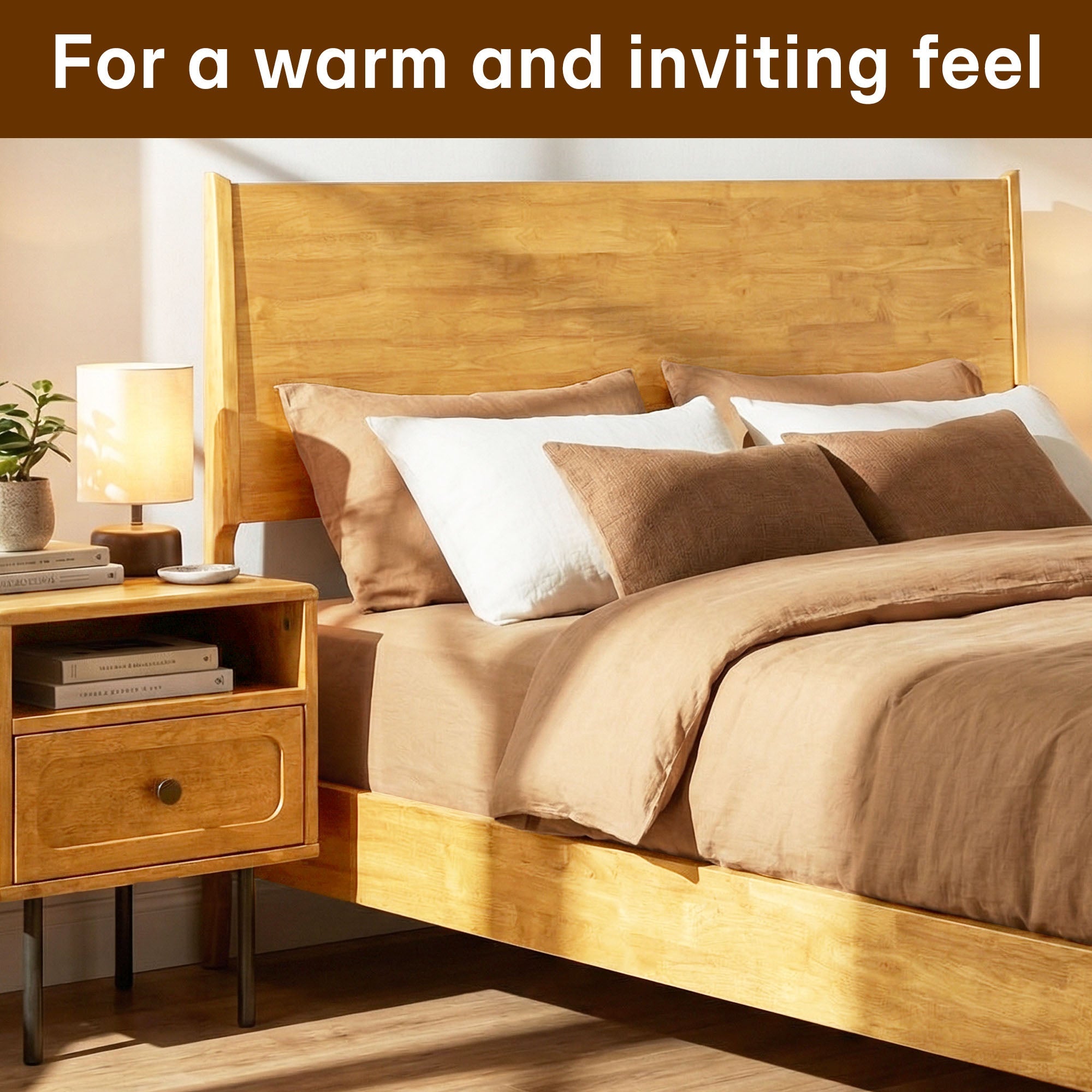 Acacia Haven Deluxe Wood Platform Bed Frame for Ultimate Comfort and Style