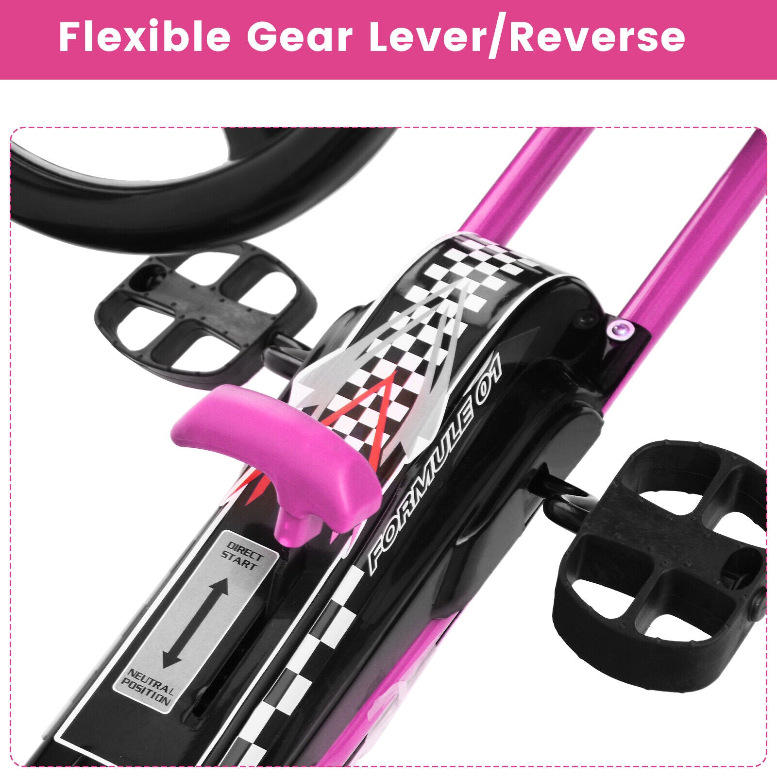 4 Wheels Kids Ride On Pedal Powered Bike Go Kart Racer Car Outdoor Play Toy-Pink
