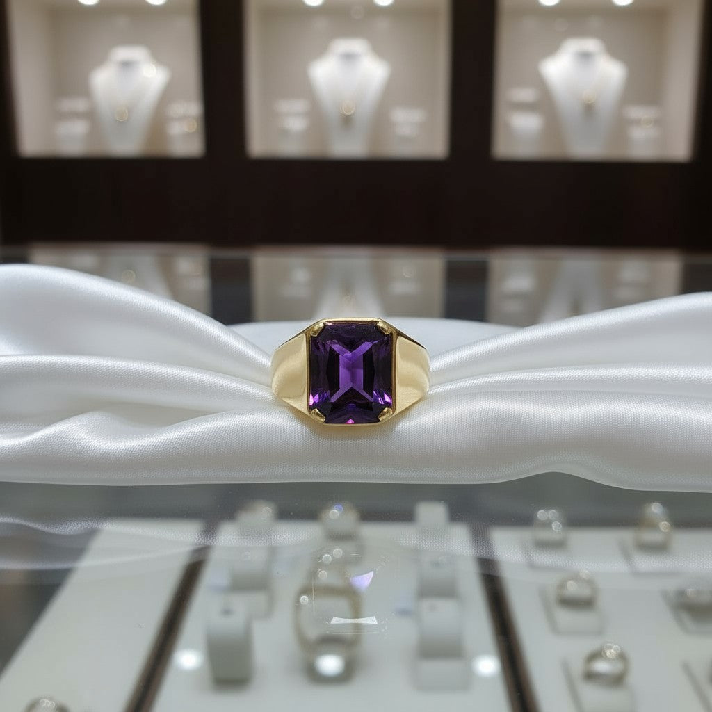 "Radiant Life" Radiant Cut Cremation Ring (For Men) 12X10MM