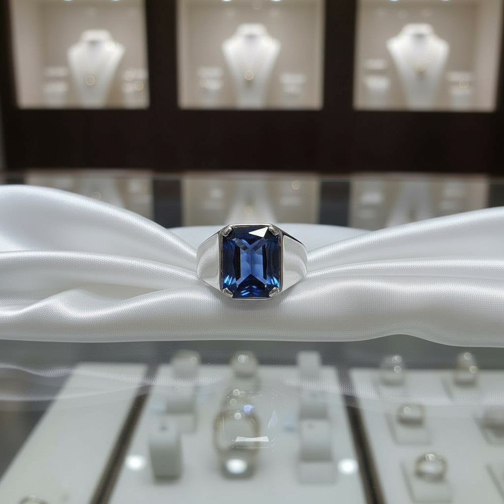 "Radiant Life" Radiant Cut Cremation Ring (For Men) 12X10MM